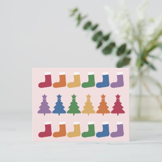 Rainbow Christmas Tree #2 ポストカード (スタンド正面)