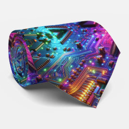 Rainbow Circuit Board Necktie – Colorful Tech Geek ネクタイ