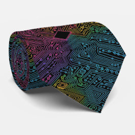 Rainbow Circuit Board Necktie – Colorful Tech Geek ネクタイ