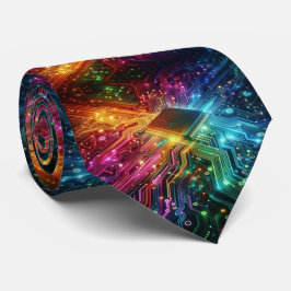 Rainbow Circuit Board Necktie – Colorful Tech Geek ネクタイ