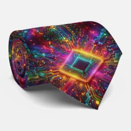 Rainbow Circuit Board Necktie – Colorful Tech Geek ネクタイ