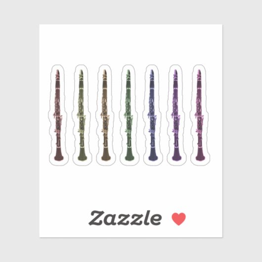 Rainbow Clarinet Design for Musicians シール (シート)