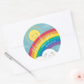 Rainbow Cloud and Sun Thank You Favy Stickers ラウンドシール (封筒)