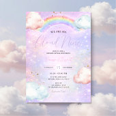 Rainbow Cloud Blush Gender Reveal Glitter 招待状