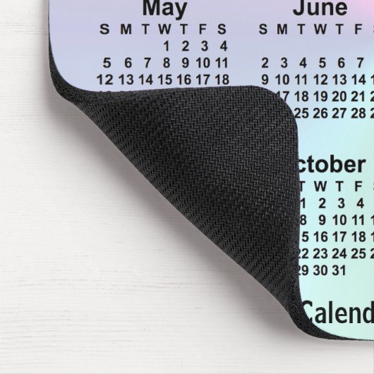 Rainbow Cloud Calendar by Janz マウスパッド (コーナー)