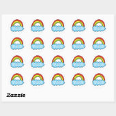Rainbow Cloud Clip Artが皆様に希望を伝える ラウンドシール (シート)