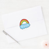 Rainbow Cloud Clip Artが皆様に希望を伝える ラウンドシール (封筒)