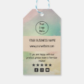 Rainbow cloud gradientビジネスカー感謝していド ギフトタグ (裏面)