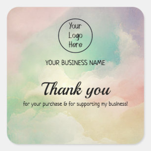 Rainbow cloud gradient business 感謝してい you スクエアシール