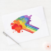 RAINBOW CLOUD -.png 楕円形シール (封筒)