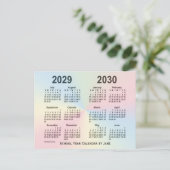 Rainbow Cloud School Calendar by Janz ポストカード (スタンド正面)