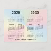 Rainbow Cloud School Calendar by Janz ポストカード (正面)