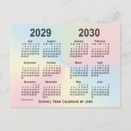 Rainbow Cloud School Calendar by Janz ポストカード