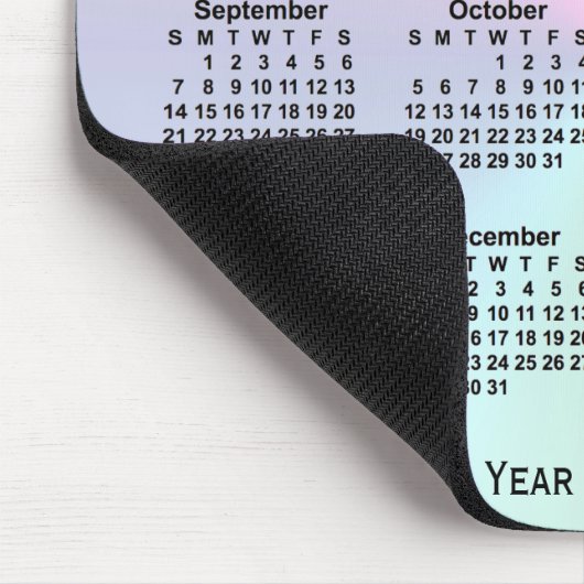 Rainbow Cloud School Calendar by Janz マウスパッド (コーナー)