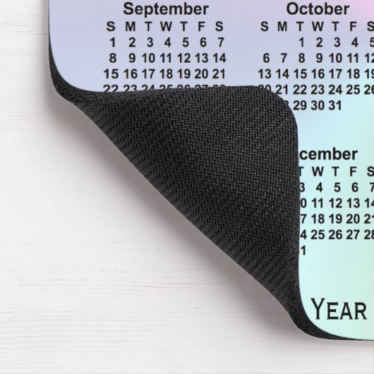 Rainbow Cloud School Calendar by Janz マウスパッド (コーナー)