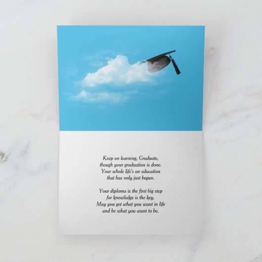 Rainbow Clouds 2026 Black Graduation Hats カード (内部)