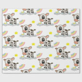 Rainbow Clouds Butterfly Wrapping Paper Cow ラッピングペーパー (フラット)