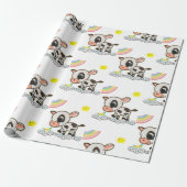 Rainbow Clouds Butterfly Wrapping Paper Cow ラッピングペーパー (アンロールド)