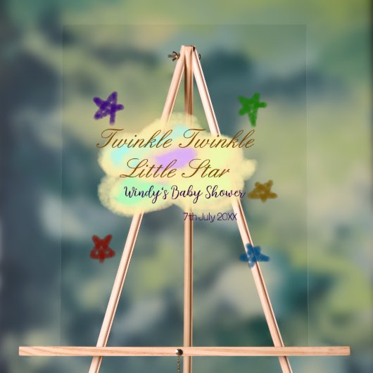 Rainbow clouds twinkle Twinkle Little Star baby アクリルサイン (ニュートラル)