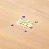 Rainbow clouds twinkle Twinkle Little Star baby アクリル招待状 (レイダウン)