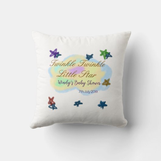 Rainbow clouds twinkle Twinkle Little Star baby クッション (裏面)