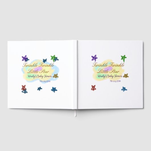 Rainbow clouds twinkle Twinkle Little Star baby ゲストブック (全面)