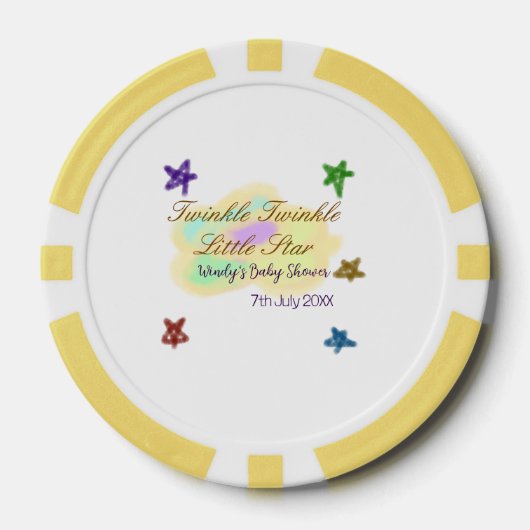 Rainbow clouds twinkle Twinkle Little Star baby ポーカーチップ (正面)