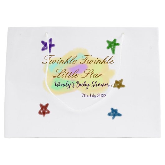 Rainbow clouds twinkle Twinkle Little Star baby ラージペーパーバッグ (正面)
