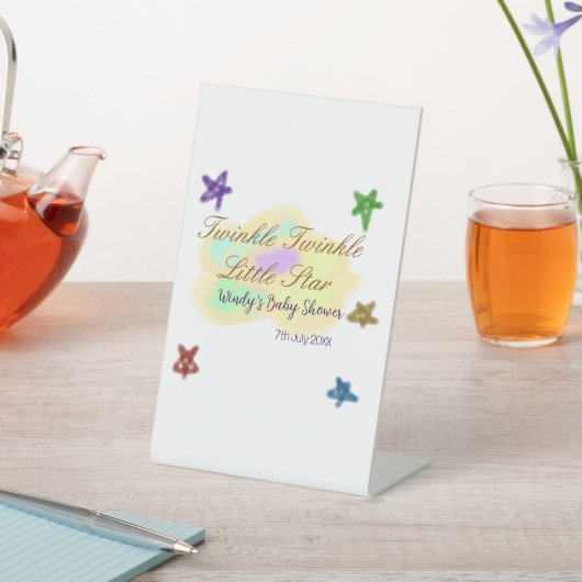 Rainbow clouds twinkle Twinkle Little Star baby 台座サイン (インサイチュ)