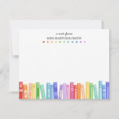Rainbow Color Books Custom Book Lover's ノートカード (正面)