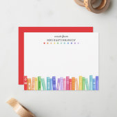 Rainbow Color Books Custom Book Lover's ノートカード (正面/裏面インサイチュ)