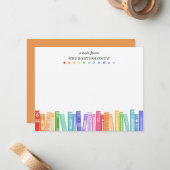 Rainbow Color Books Custom School Teacher's ノートカード (正面/裏面インサイチュ)