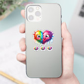Rainbow Color Heart Emoticon 4 シール (スマートフォン)