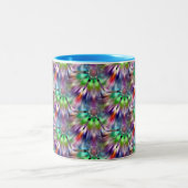 Rainbow Color Kaleidoscope Fan Mug ツートーンマグカップ (中央)