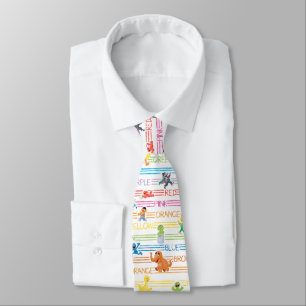 Rainbow Color Sesame Pals Pattern ネクタイ