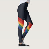 Rainbow Color Stripes Regenbogen Regenbogenfarben レギンス (右)