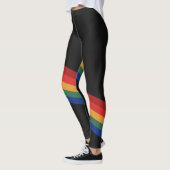 Rainbow Color Stripes Regenbogen Regenbogenfarben レギンス (左)