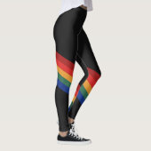 Rainbow Color Stripes Regenbogen Regenbogenfarben レギンス (右)