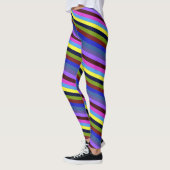 Rainbow Color Stripes Regenbogen Regenbogenfarben レギンス (左)