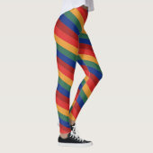 Rainbow Color Stripes Regenbogen Regenbogenfarben レギンス (右)