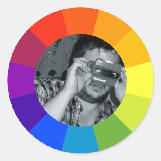 Rainbow Color Wheel ラウンドシール (正面)