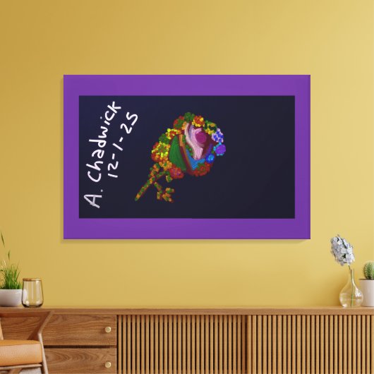 Rainbow Colored Floral キャンバスプリント (インサイチュ (リビング))