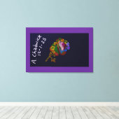 Rainbow Colored Floral キャンバスプリント (インサイチュ (ウッドフロア))