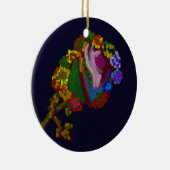 Rainbow Colored Floral セラミックオーナメント (右)