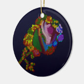 Rainbow Colored Floral セラミックオーナメント (左)