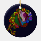 Rainbow Colored Floral セラミックオーナメント (裏面)