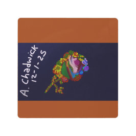 Rainbow Colored Floral メタルプリント