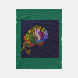 Rainbow Colored Floral Fleece Blanket フリースブランケット