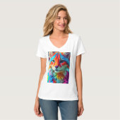Rainbow Colored Furry Cat-68587 Tシャツ (正面フル)