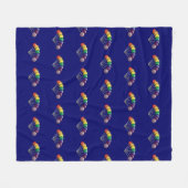 Rainbow Colored Lollipops Customizable フリースブランケット (正面(横))